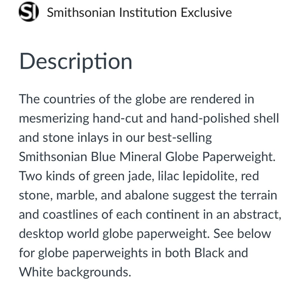 Smithsonian Blue Mineral Globe Paperweight - Picture 3 of 4